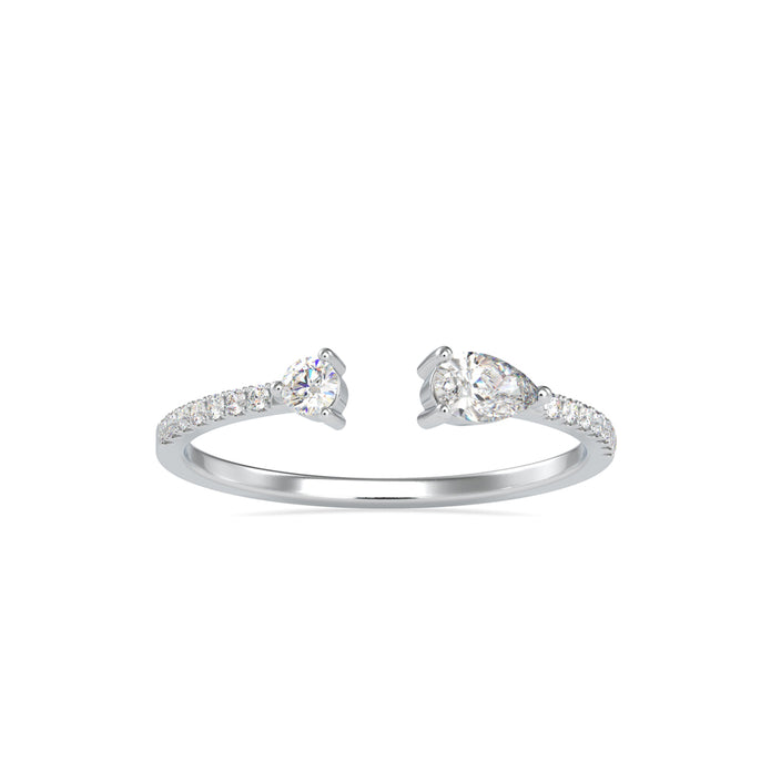 0.29Ct Open Style Two Stone Lab-Grown Diamond Gold Ring