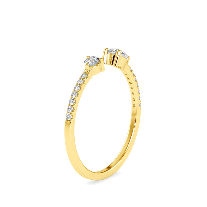 0.29Ct Open Style Two Stone Lab-Grown Diamond Gold Ring