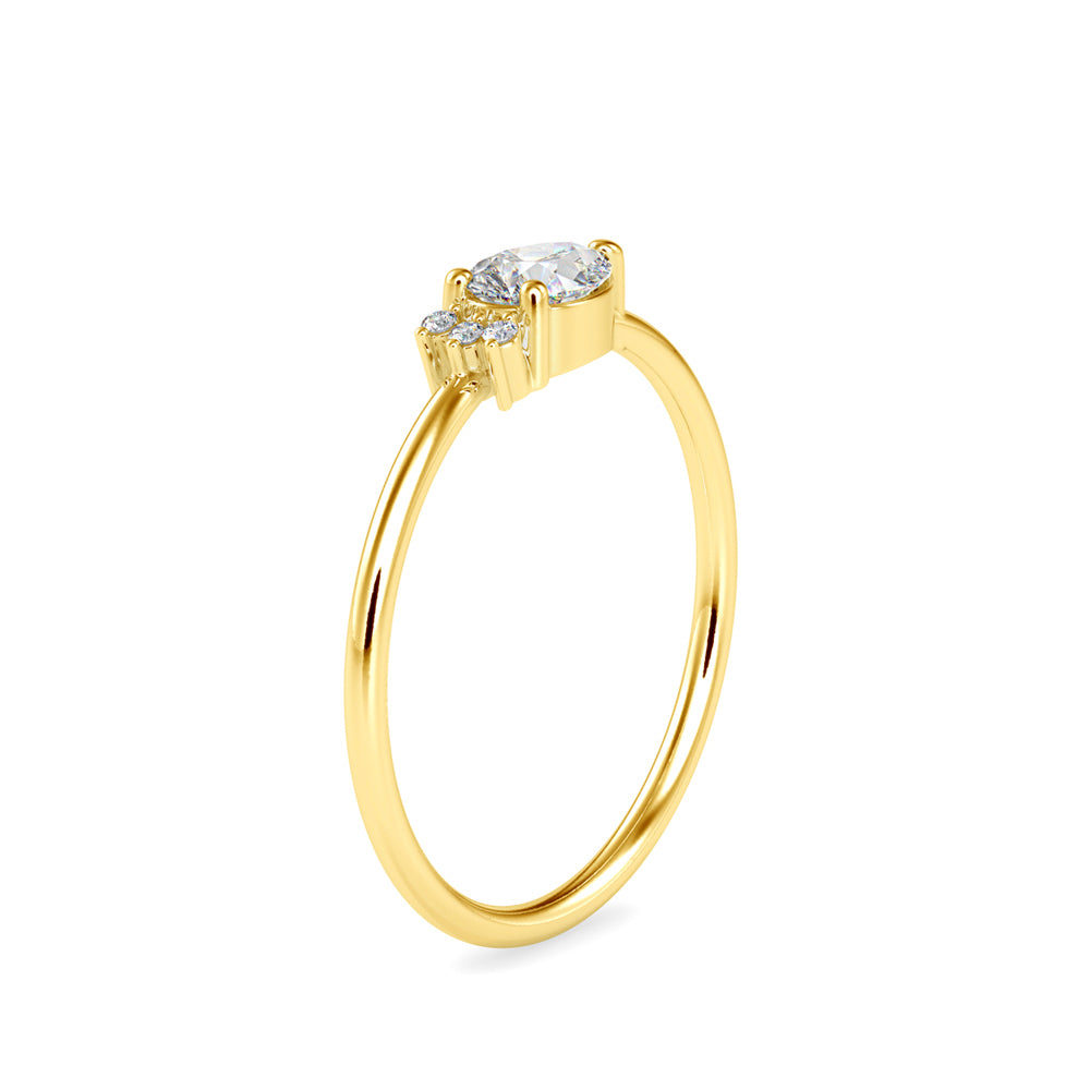 0.37Ct Pear Shape Prong Set Lab-Grown Diamond Gold Ring