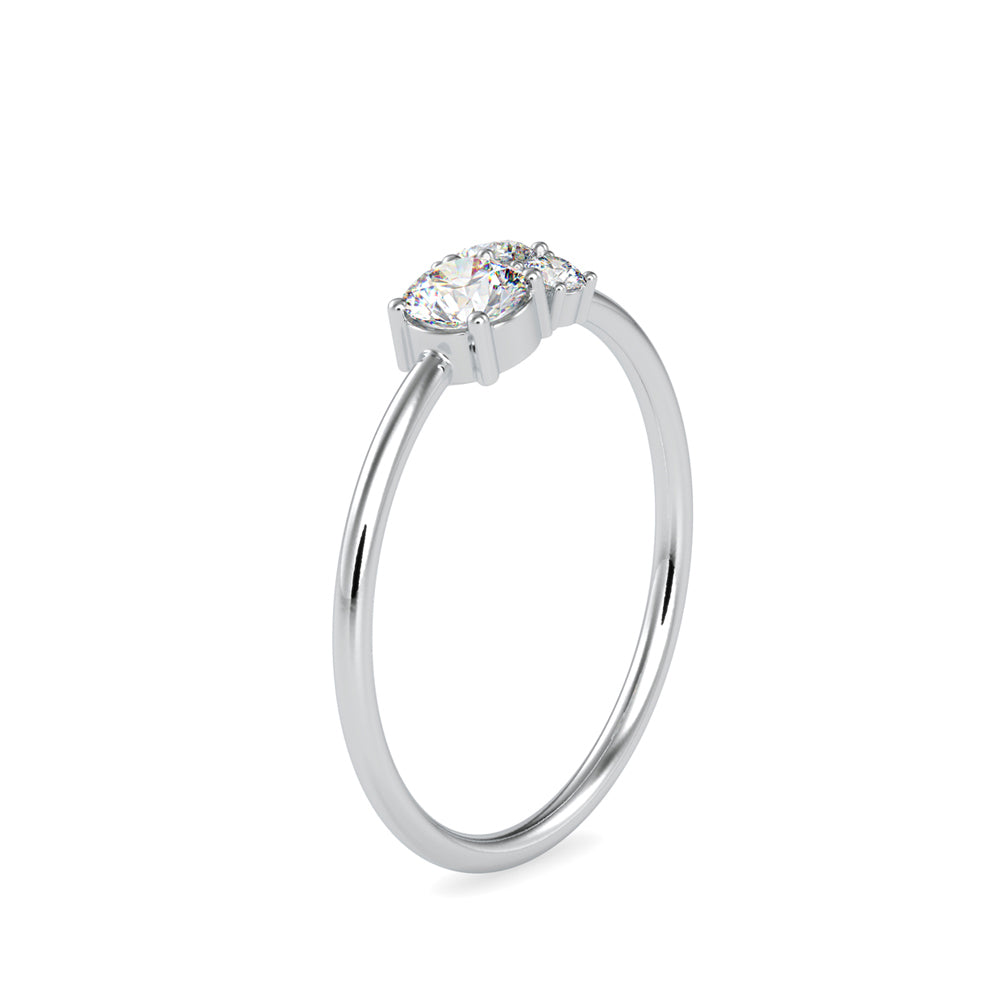 0.32Ct Round Prong With Cluster Lab-Grown Diamond Gold Ring