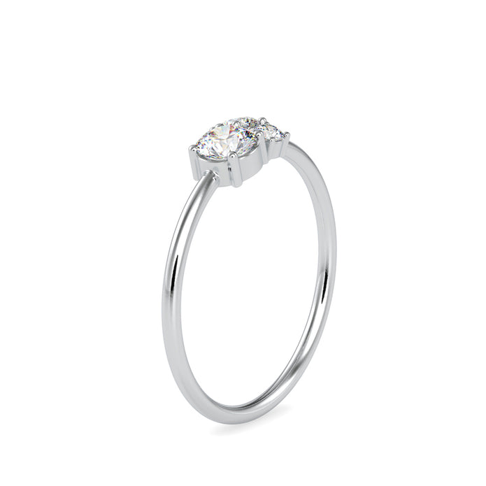 0.32Ct Round Prong With Cluster Lab-Grown Diamond Gold Ring