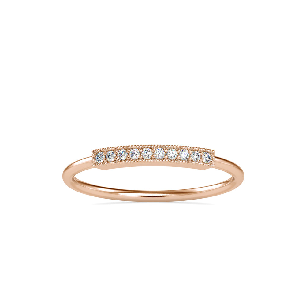 0.05Ct Pave Half Eternity Lab-Grown Diamond Gold Ring