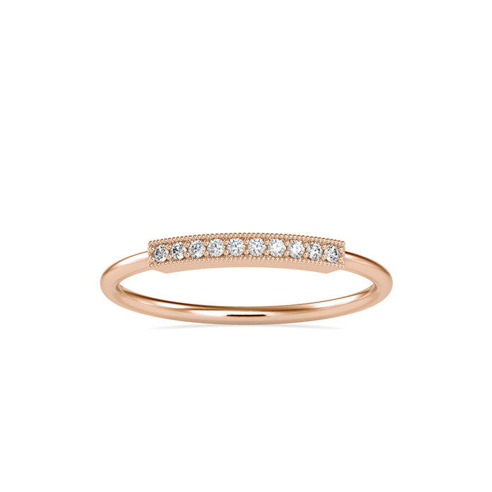 0.05Ct Pave Half Eternity Lab-Grown Diamond Gold Ring