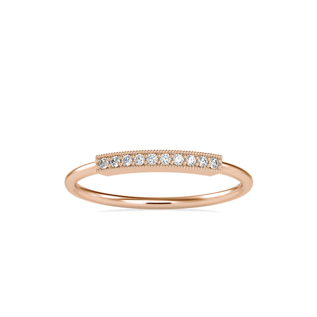 0.05Ct Pave Half Eternity Lab-Grown Diamond Gold Ring