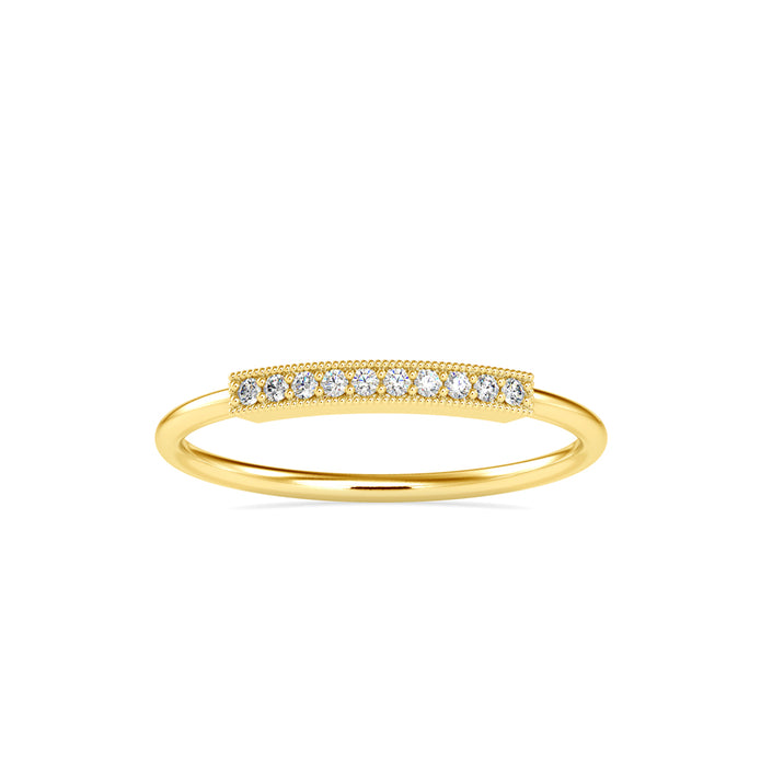 0.05Ct Pave Half Eternity Lab-Grown Diamond Gold Ring