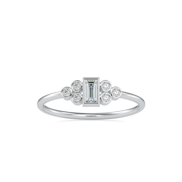 0.17Ct Baguette Bezel Set Lab-Grown Diamond Gold Ring