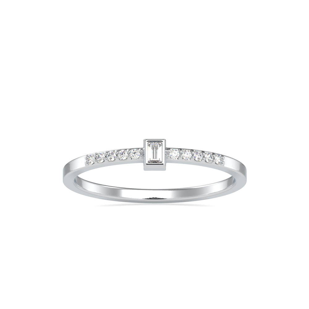 0.08Ct Minimalist Baguette Bezel Lab-Grown Diamond Gold Ring
