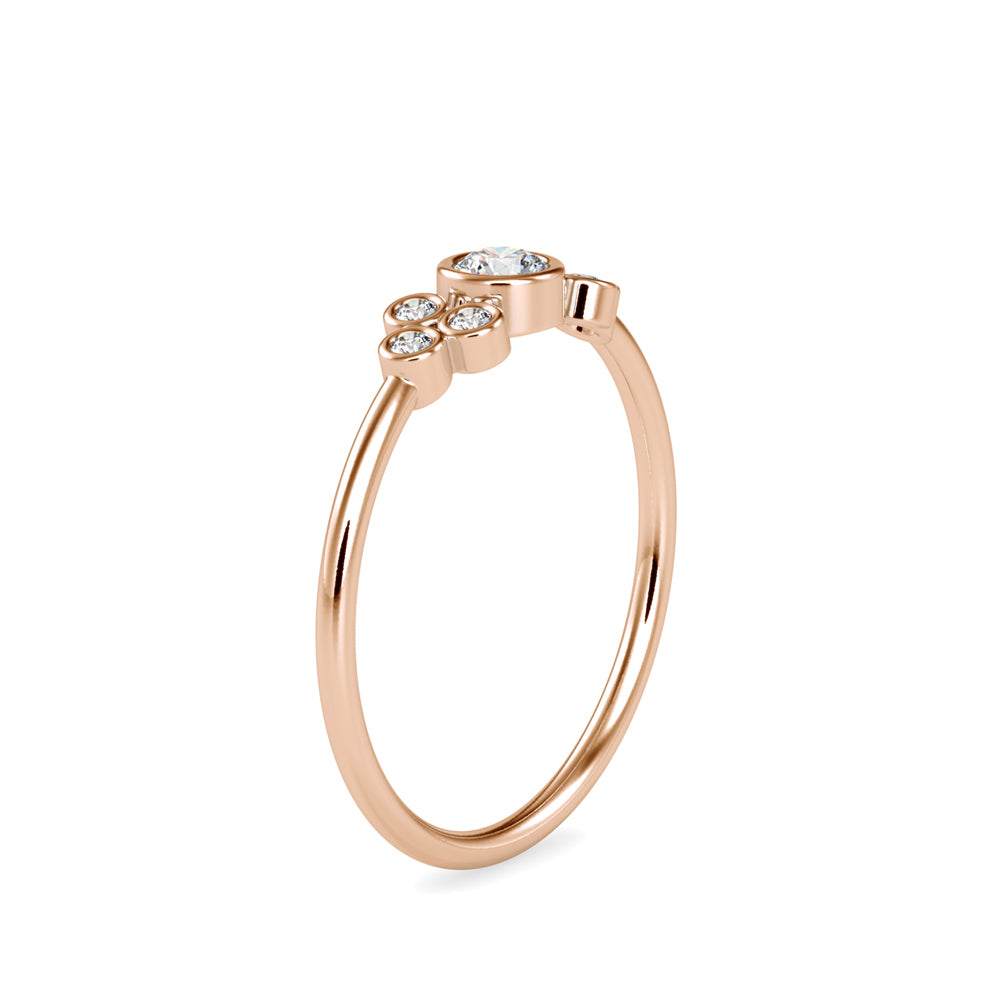 0.18Ct Round Bezel Set Lab-Grown Diamond Gold Ring