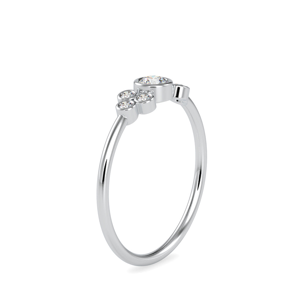 0.18Ct Round Bezel Set Lab-Grown Diamond Gold Ring