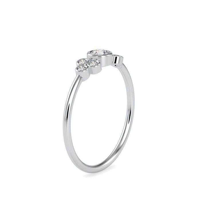 0.18Ct Round Bezel Set Lab-Grown Diamond Gold Ring