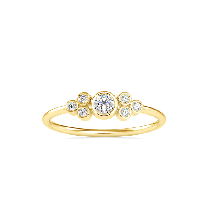 0.18Ct Round Bezel Set Lab-Grown Diamond Gold Ring