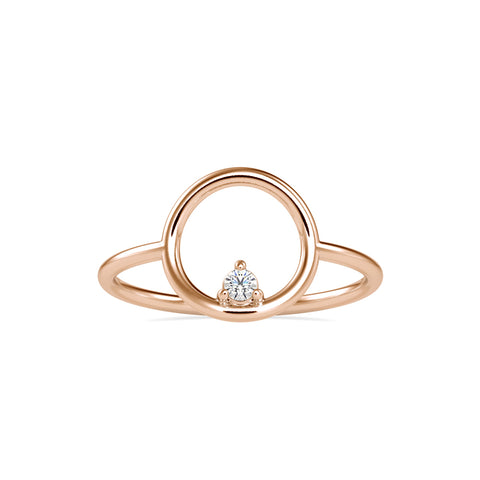 0.04Ct Round Prong Set Lab-Grown Diamond Gold Ring