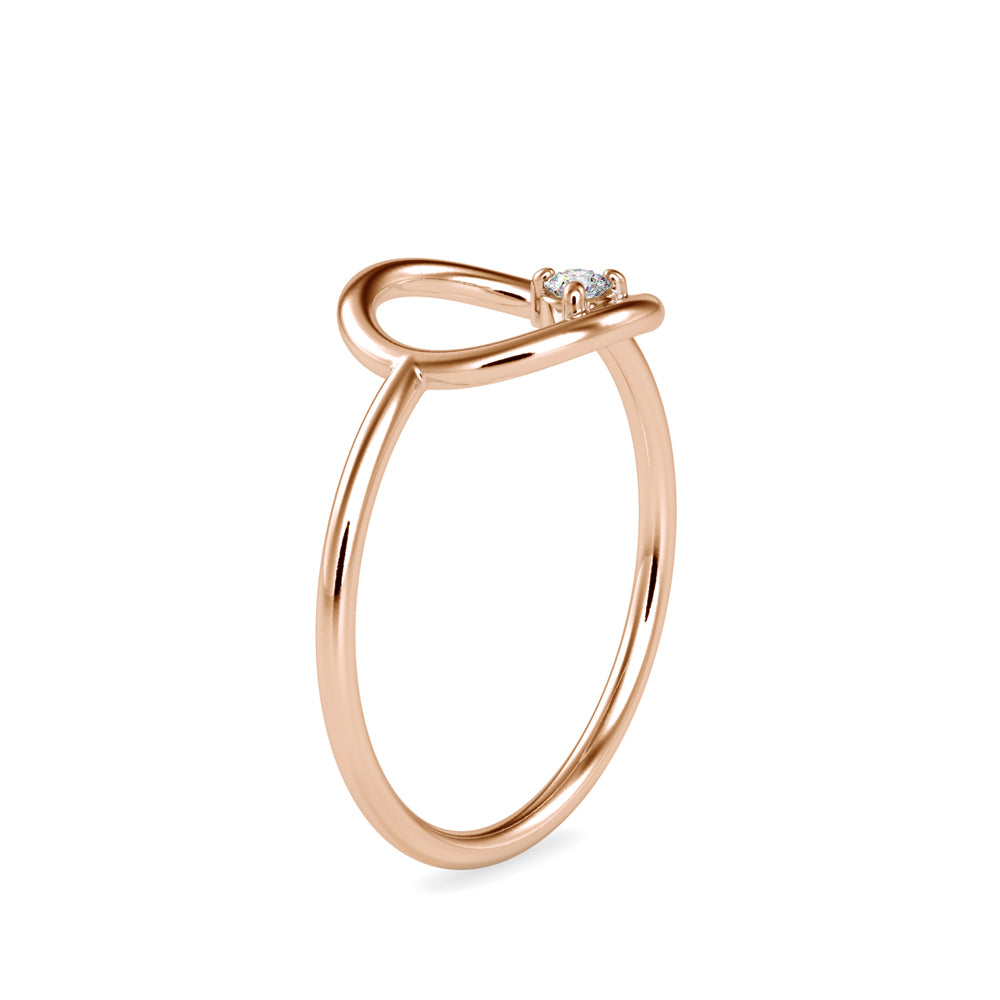 0.04Ct Round Prong Set Lab-Grown Diamond Gold Ring