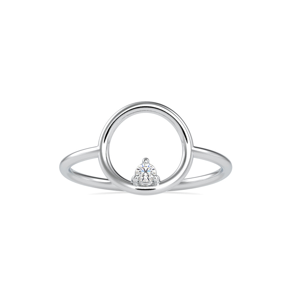 0.04Ct Round Prong Set Lab-Grown Diamond Gold Ring