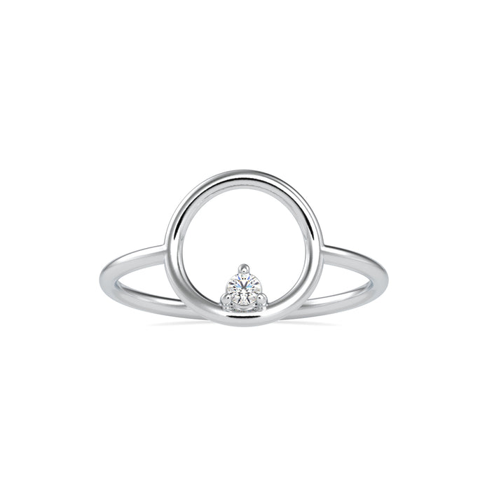 0.04Ct Round Prong Set Lab-Grown Diamond Gold Ring
