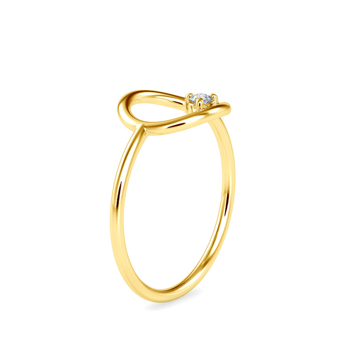 0.04Ct Round Prong Set Lab-Grown Diamond Gold Ring