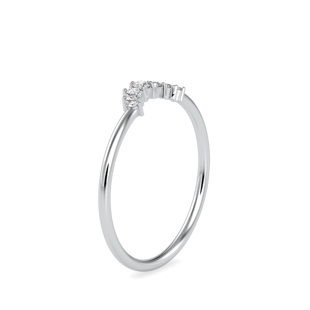 0.09Ct Curved Shape Prong Set Lab-Grown Diamond Gold Ring