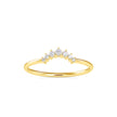 0.09Ct Curved Shape Prong Set Lab-Grown Diamond Gold Ring