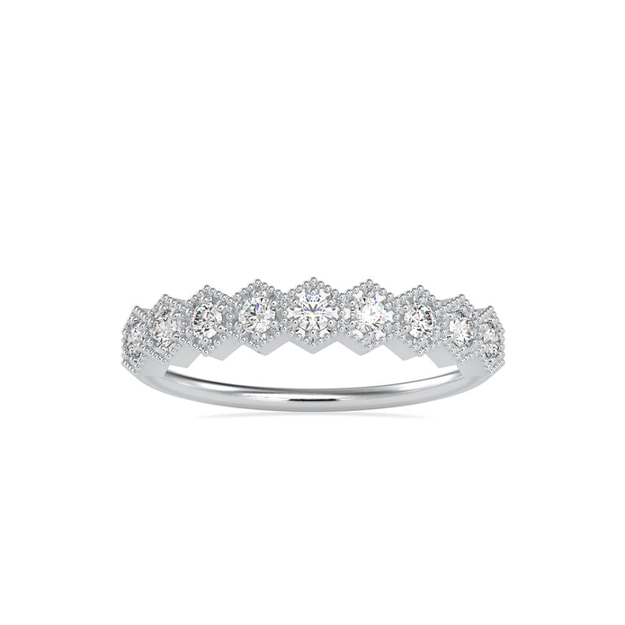 0.27Ct Vintage Half Eternity Lab-Grown Diamond Gold Ring