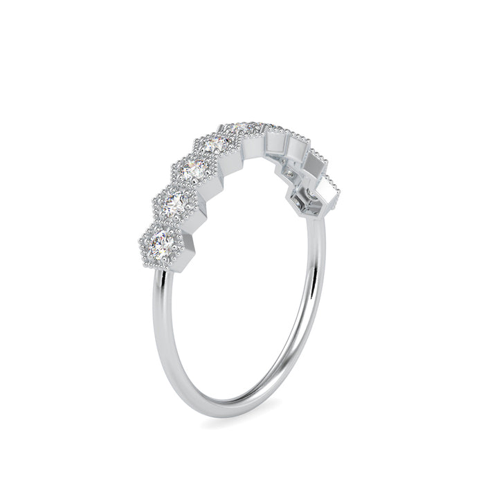 0.27Ct Vintage Half Eternity Lab-Grown Diamond Gold Ring