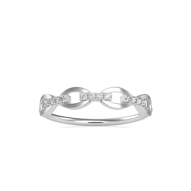 0.06Ct Twisted Infinity Pave Lab-Grown Diamond Gold Ring