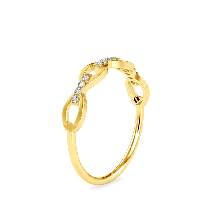 0.06Ct Twisted Infinity Pave Lab-Grown Diamond Gold Ring