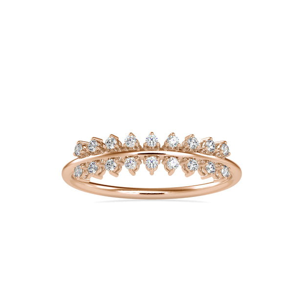 0.12Ct Crown Chevron Style Prong Set Lab-Grown Diamond Gold Ring