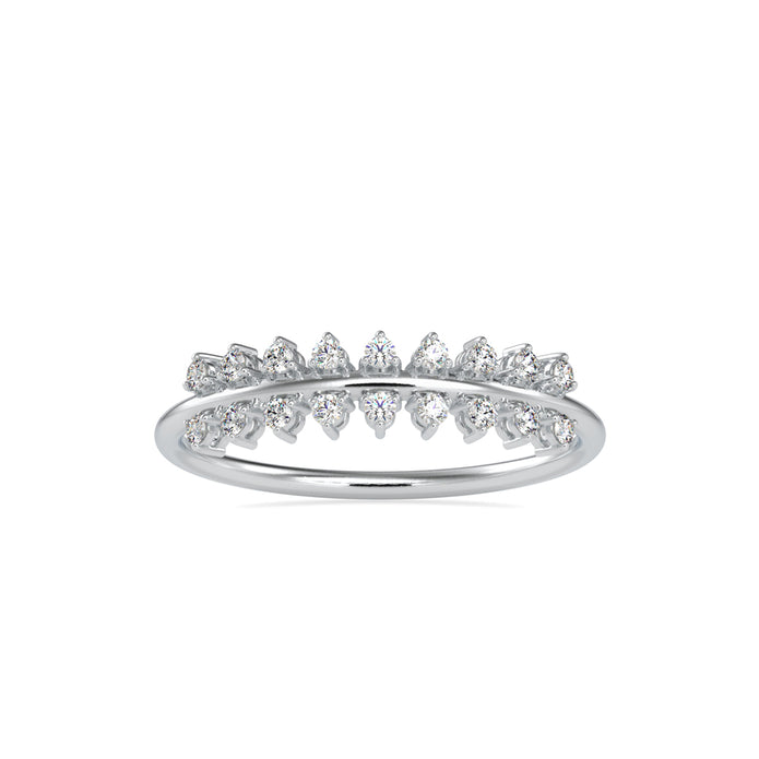 0.12Ct Crown Chevron Style Prong Set Lab-Grown Diamond Gold Ring