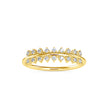 0.12Ct Crown Chevron Style Prong Set Lab-Grown Diamond Gold Ring