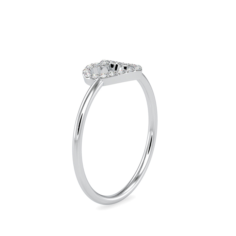 0.07Ct Heart Shape Pave Lab-Grown Diamond Gold Ring