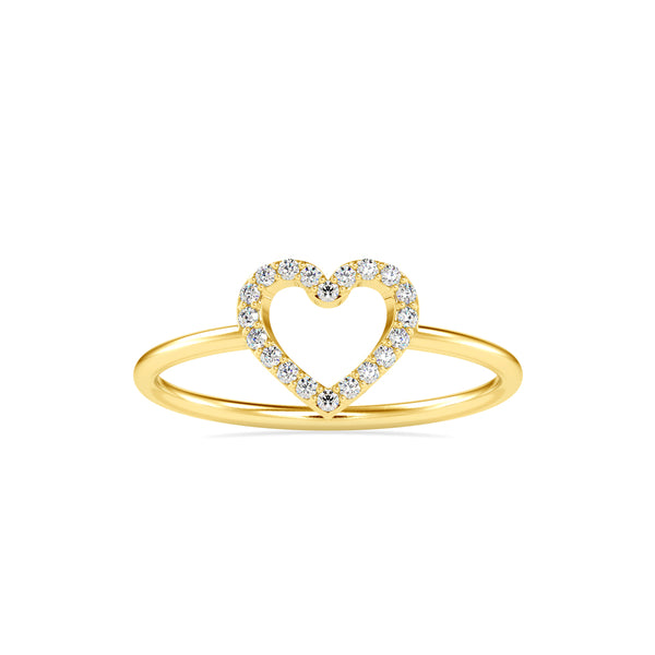 0.07Ct Heart Shape Pave Lab-Grown Diamond Gold Ring