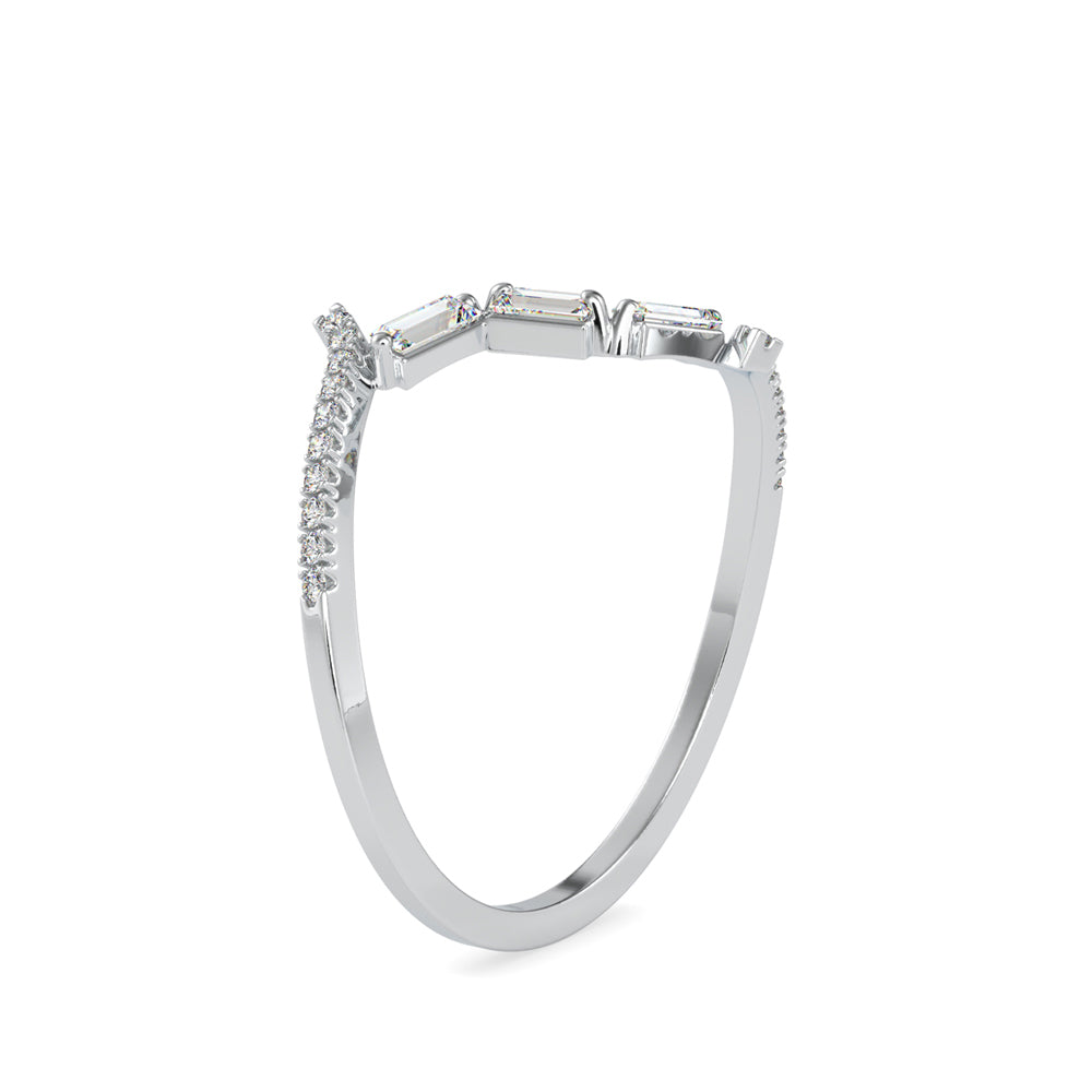 0.21Ct Open Bypass Baguette Lab-Grown Diamond Gold Ring