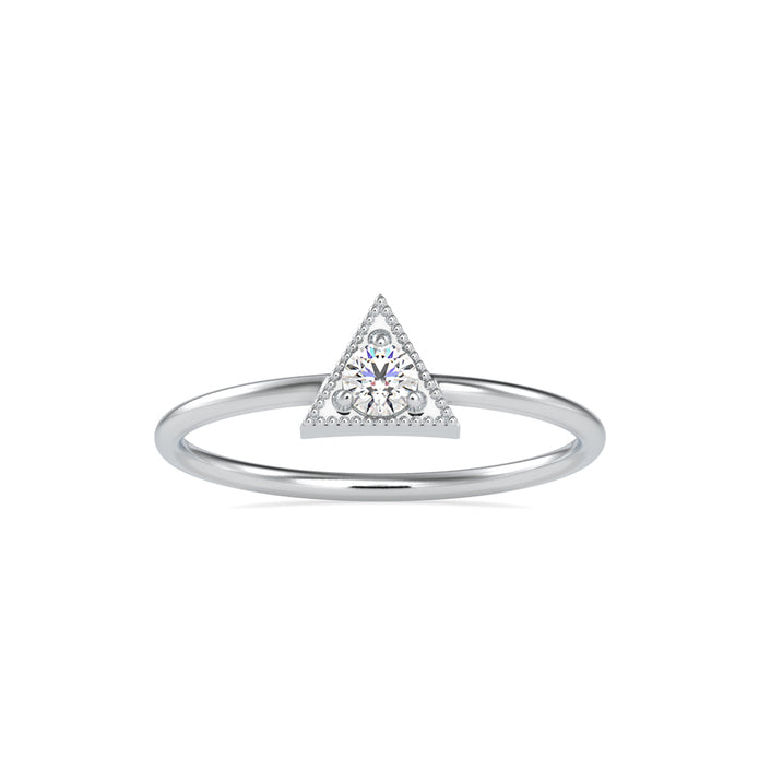 0.10Ct Triangle Shape Round Prong Lab-Grown Diamond Gold Ring