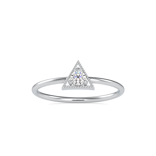 0.10Ct Triangle Shape Round Prong Lab-Grown Diamond Gold Ring