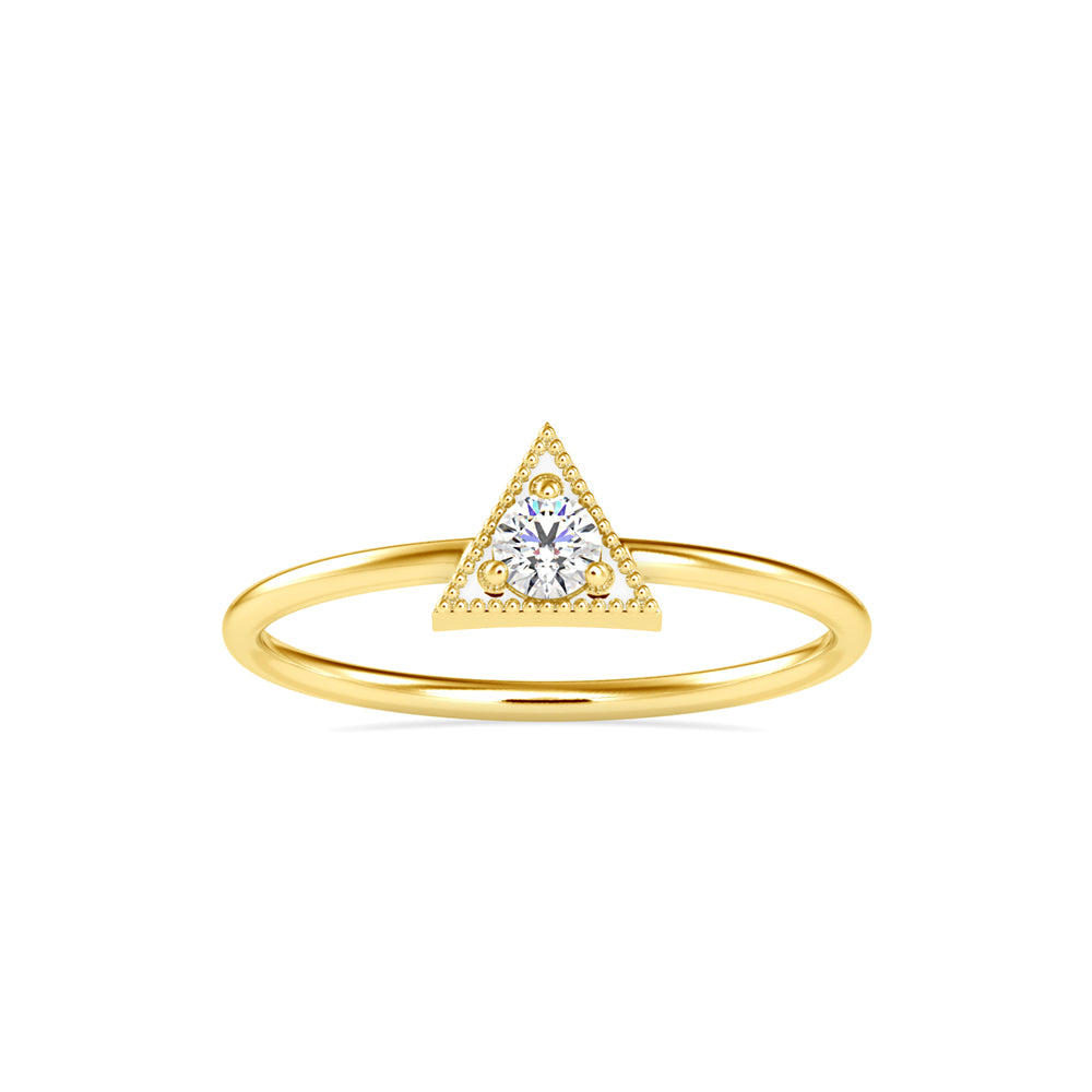 0.10Ct Triangle Shape Round Prong Lab-Grown Diamond Gold Ring