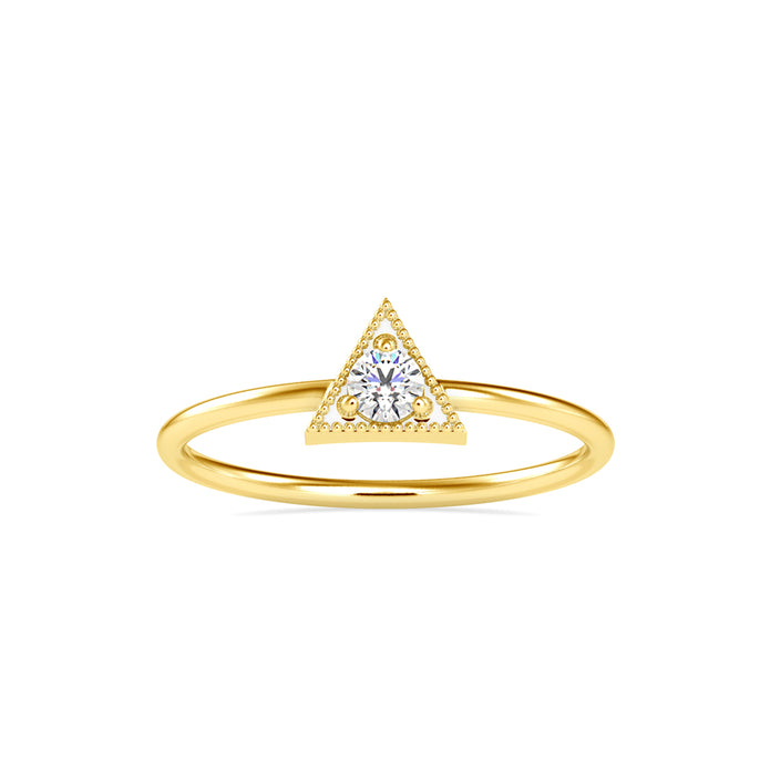 0.10Ct Triangle Shape Round Prong Lab-Grown Diamond Gold Ring