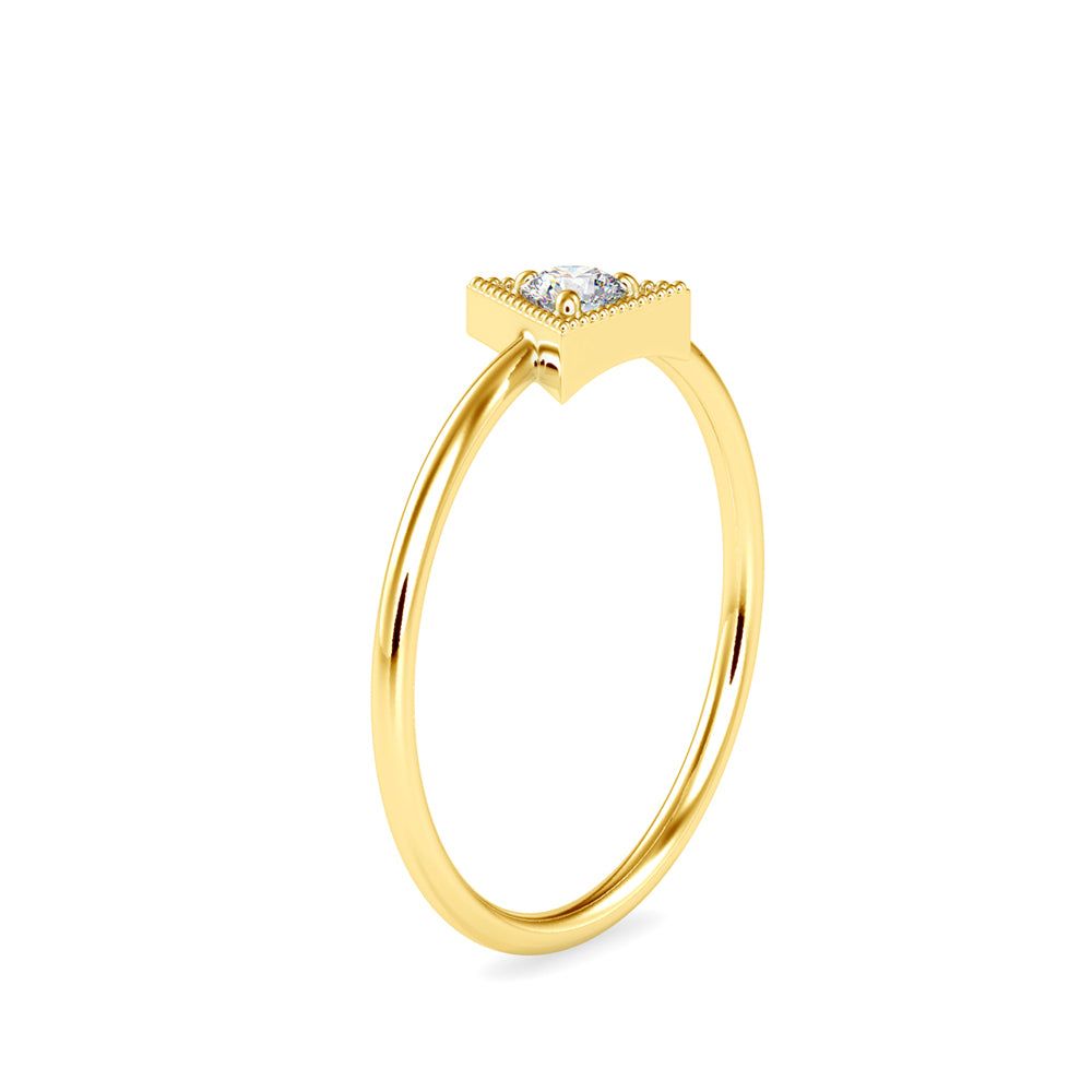 0.10Ct Triangle Shape Round Prong Lab-Grown Diamond Gold Ring