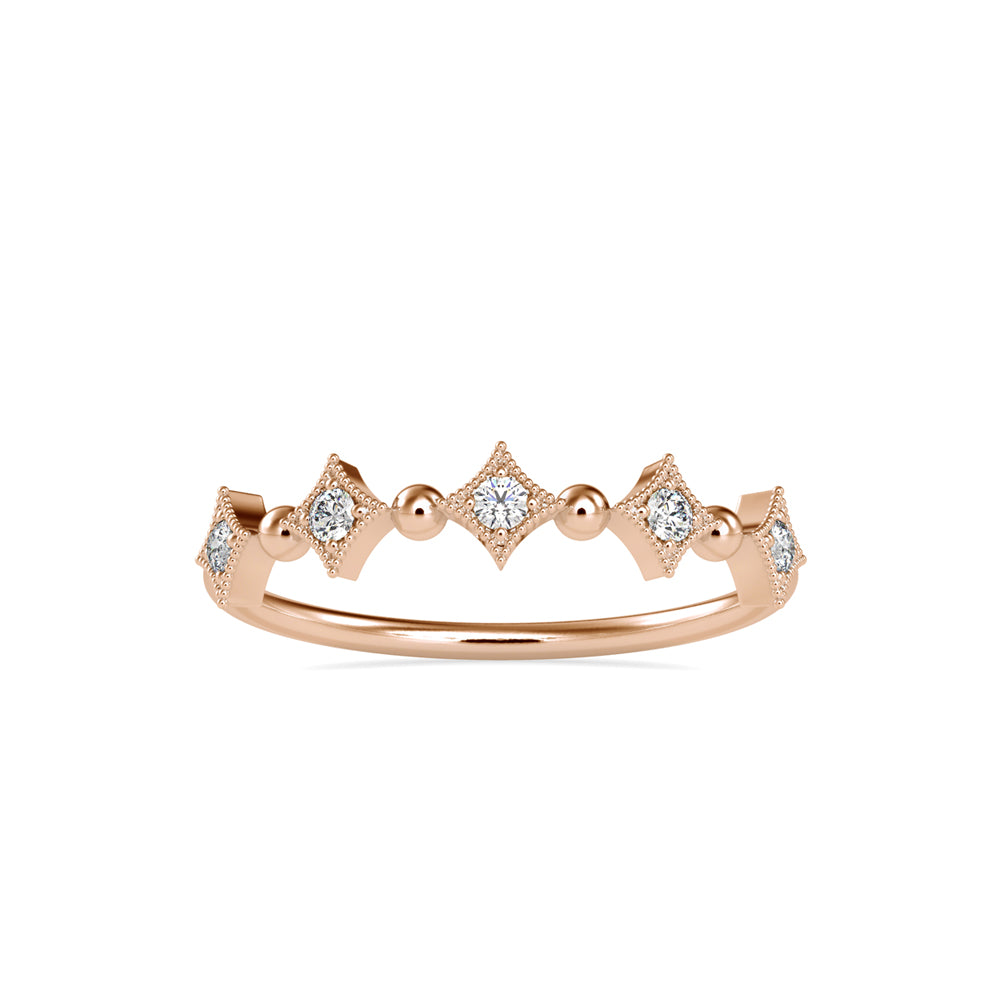 0.09Ct Round Half Eternity Lab-Grown Diamond Gold Ring