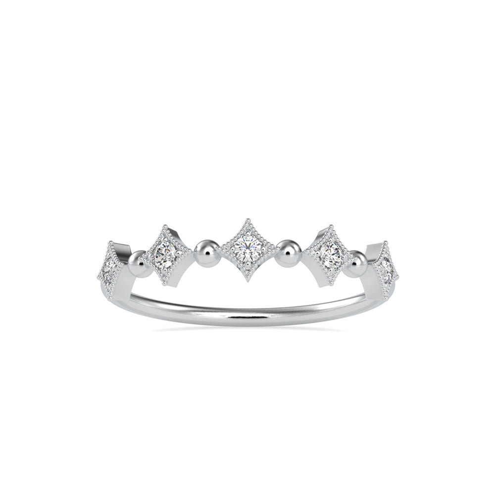 0.09Ct Round Half Eternity Lab-Grown Diamond Gold Ring