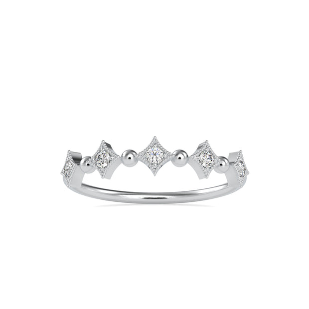 0.09Ct Round Half Eternity Lab-Grown Diamond Gold Ring