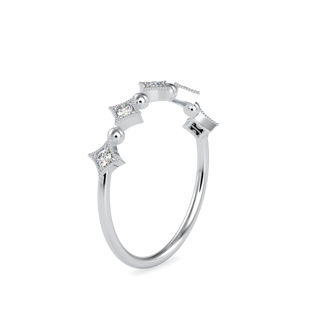 0.09Ct Round Half Eternity Lab-Grown Diamond Gold Ring