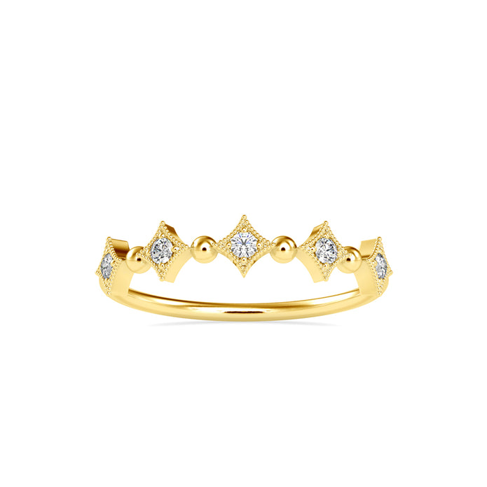 0.09Ct Round Half Eternity Lab-Grown Diamond Gold Ring