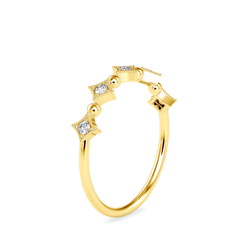 0.09Ct Round Half Eternity Lab-Grown Diamond Gold Ring
