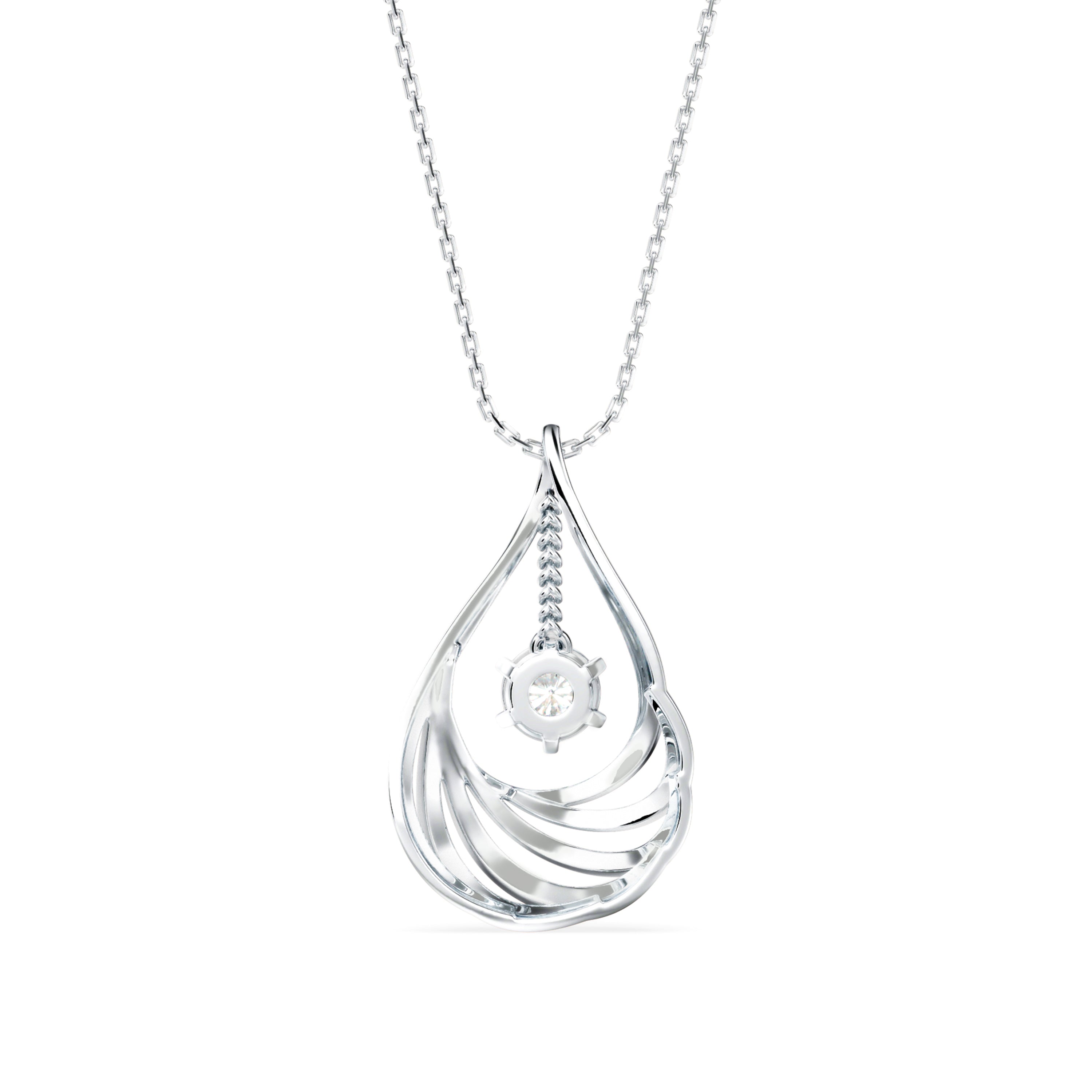 0.10Ct Snowflake Style Prong Lab-Grown Diamond Gold Pendant Necklace