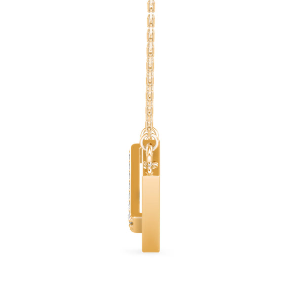 0.07Ct Channel Set Lab-Grown Diamond Gold Pendant Necklace