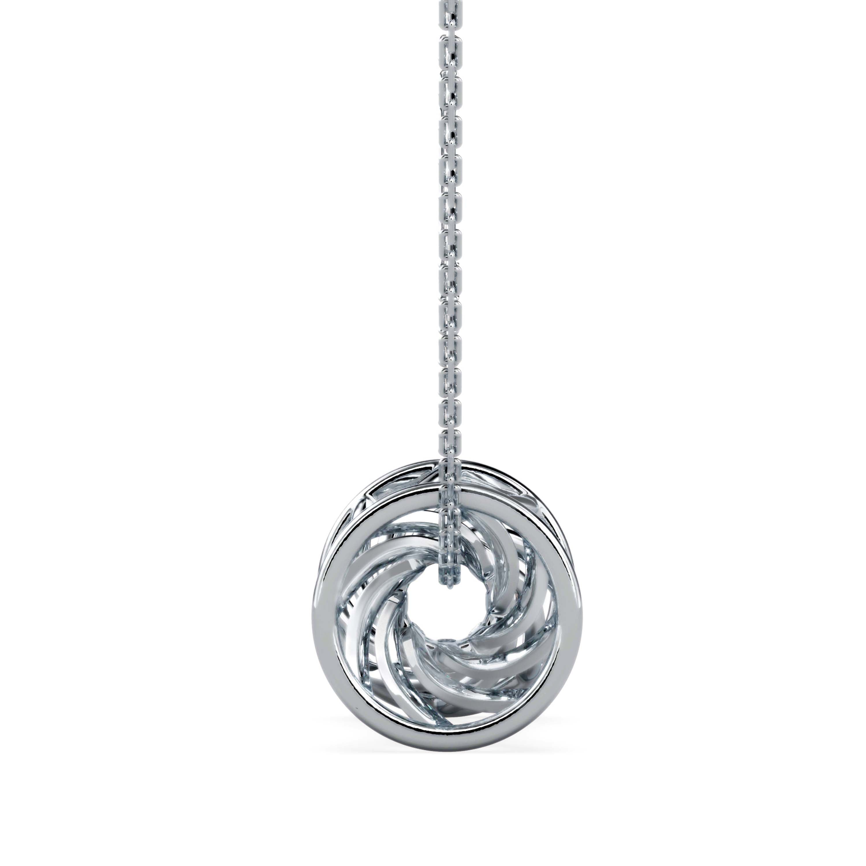 0.06Ct Drum Infinity Style Lab-Grown Diamond Gold Pendant Necklace