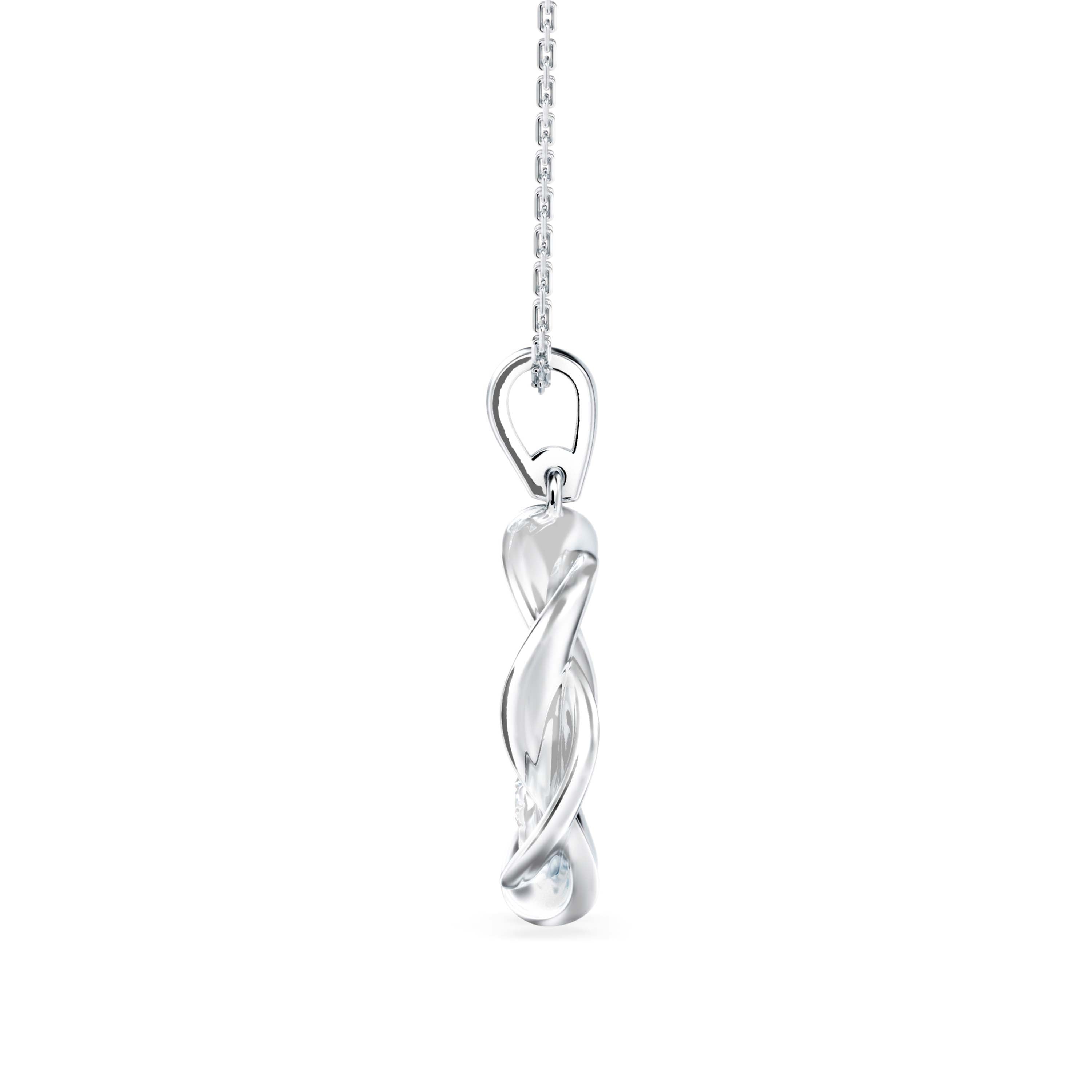 0.10Ct Round Bezel Twisted Lab-Grown Diamond Gold Pendant Necklace