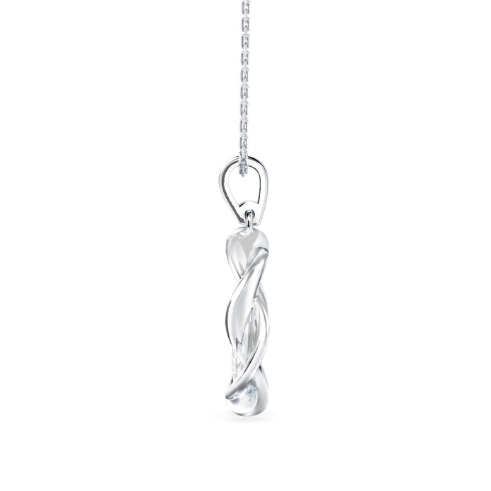 0.10Ct Round Bezel Twisted Lab-Grown Diamond Gold Pendant Necklace