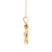 0.10Ct Round Bezel Twisted Lab-Grown Diamond Gold Pendant Necklace