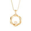0.10Ct Round Bezel Twisted Lab-Grown Diamond Gold Pendant Necklace